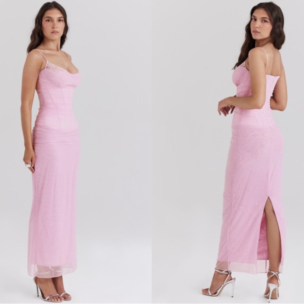 House of CB Pink Lace-Trim Maxi Dress - Picture 2 of 9